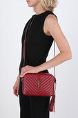 תמונת כל הלוק של Lou Camera Bag in Red Quilted Leather